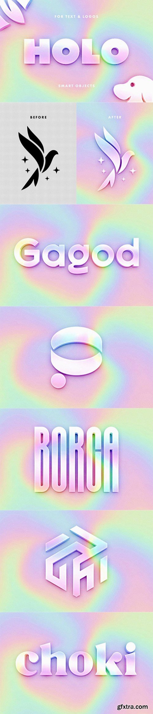 PSD holographic text effect