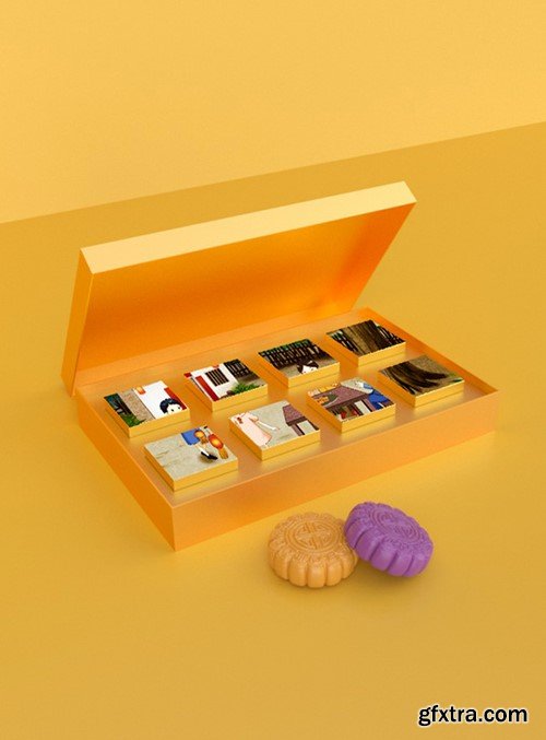 Mid Autumn Mooncake Gift Box Packaging Vi Template 401961663