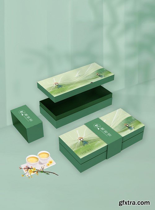 Tea Gift Box Packaging Vi Prototype Template 401960558