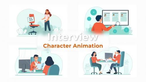 Videohive - Premiere Pro Offline Job Interview Character Animation Scene - 39691133 - 39691133