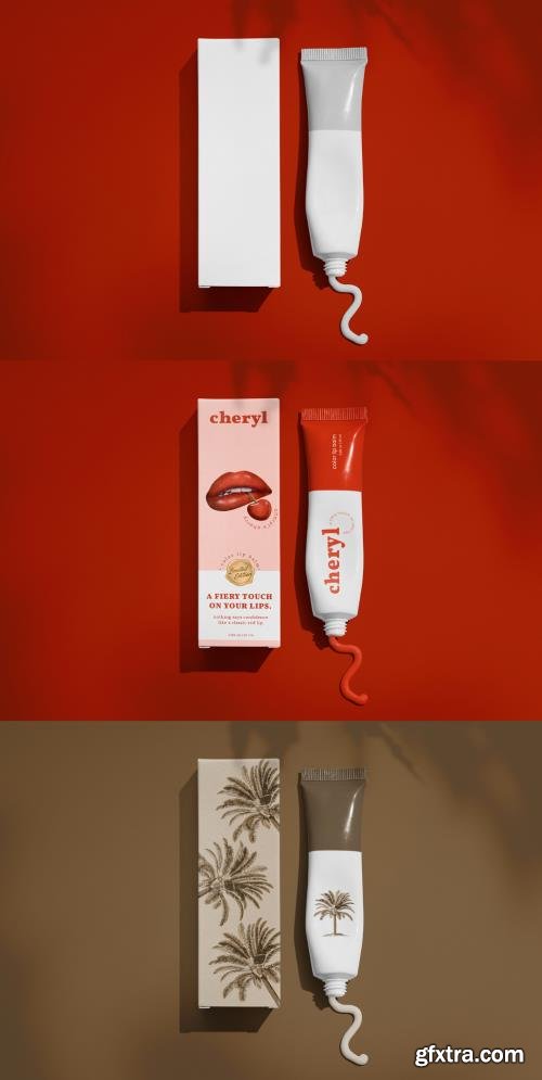 Red Lipstick Packaging Mockup for Cosmetic Branding 445623102