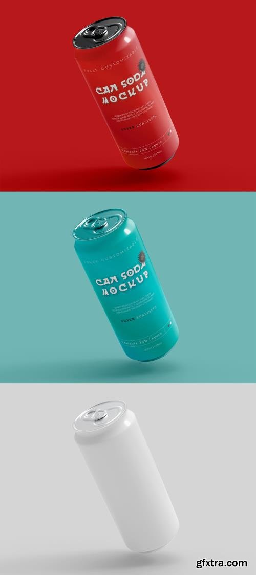 Cylindrical Soda Can Mockup 442175926