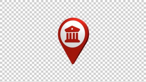 Videohive - Bank Map Pin Location Icon Red - 43306784 - 43306784