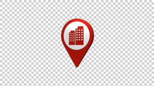 Videohive - Apartement Map Pin Location Icon Red - 43306788 - 43306788