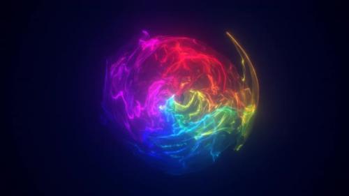 Videohive - Abstract multicolored rainbow energy sphere transparent round bright glowing, magical abstract - 43307444 - 43307444