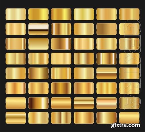 Vector mega collection of metallic gold gradients