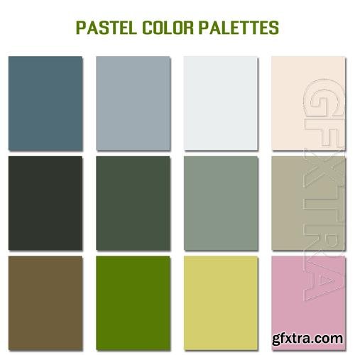 Abstract pastel color palettes set, multi color combination palettes background for ui ux design