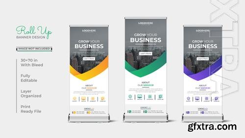 Vector  roll up geometric corporate business banner design