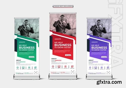 Vector roll up creative modern display roll up banner template design