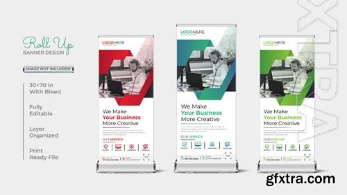 Vector modern display roll up banner design template