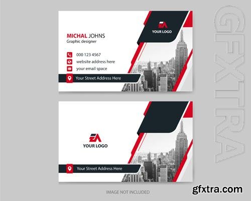 Vector modern and professional business card design template with red and black colour