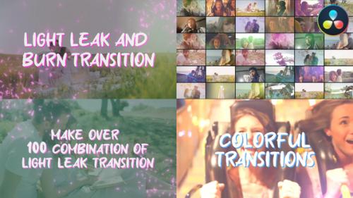 Videohive - Light Leak Transitions And Burn Transitions for DaVinci Resolve - 43335396 - 43335396