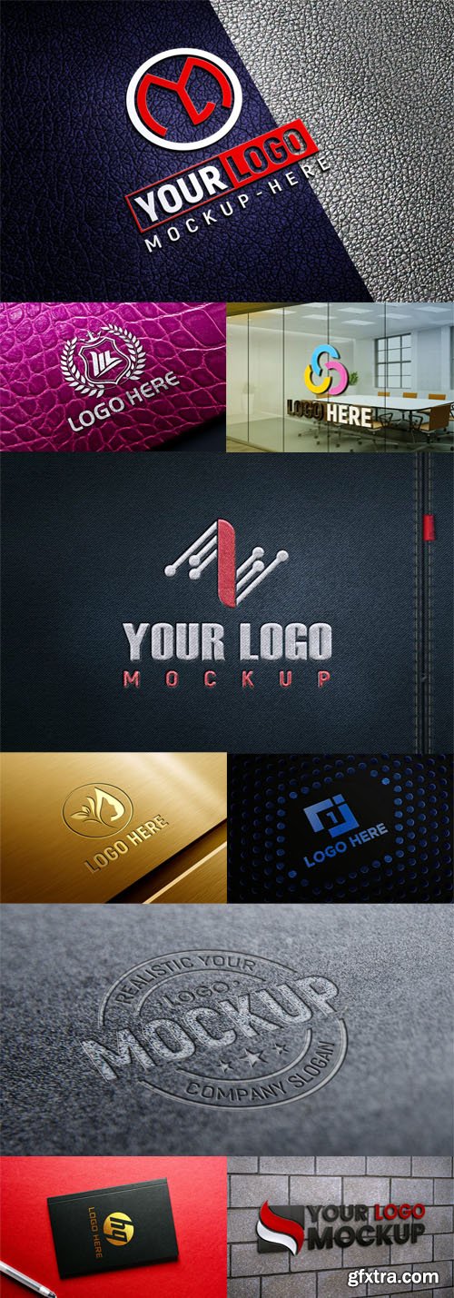 20 Realistic 3D Logo PSD Mockups Templates