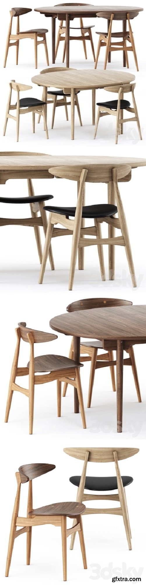 CH337 TABLE and CH33P CH33T CHAIR by Carl Hansen & Son