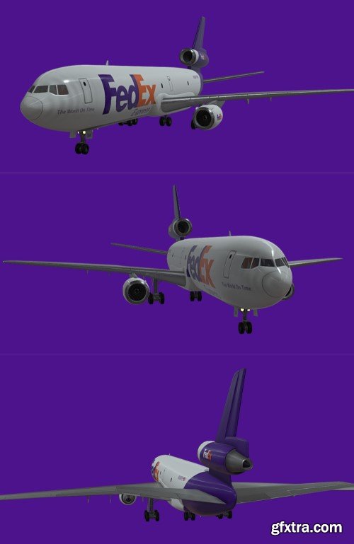 DC-10-30 FedEx 3d model