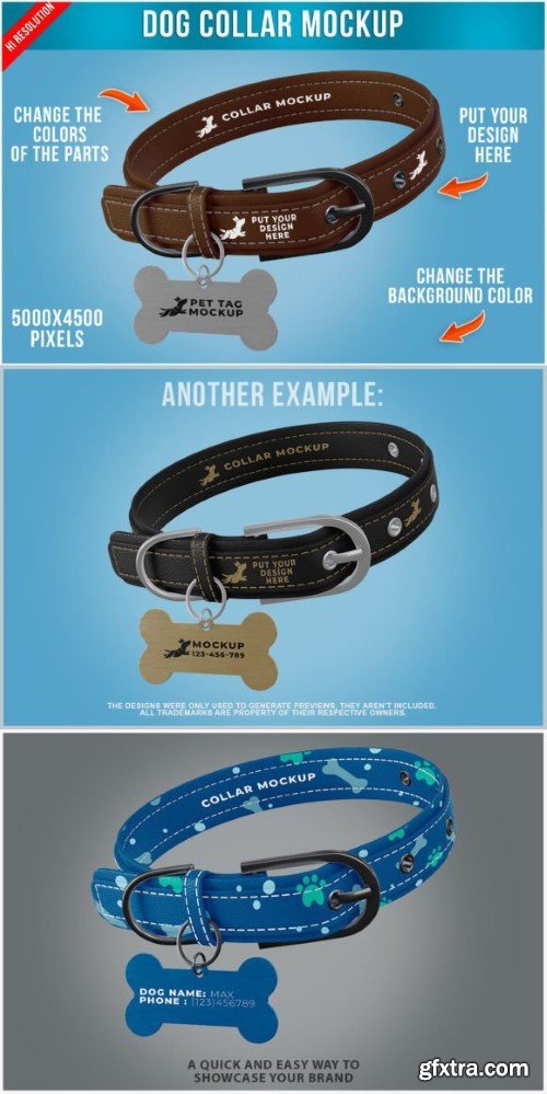 Leather Dog Collar with Tag Mockup