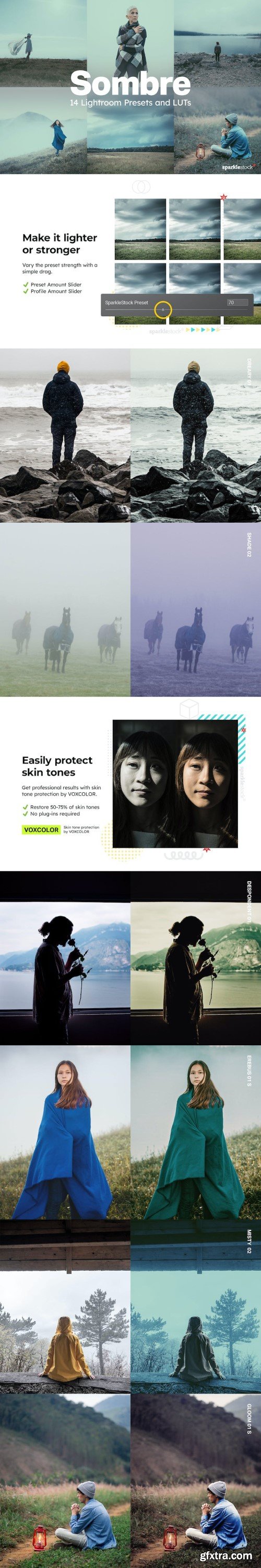 Creativemarket - 14 Sombre Lightroom Presets and LUTs 12720302