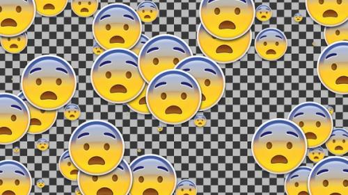 Videohive - Emojii Fearful Face Transition | UHD | 60fps - 43369440 - 43369440