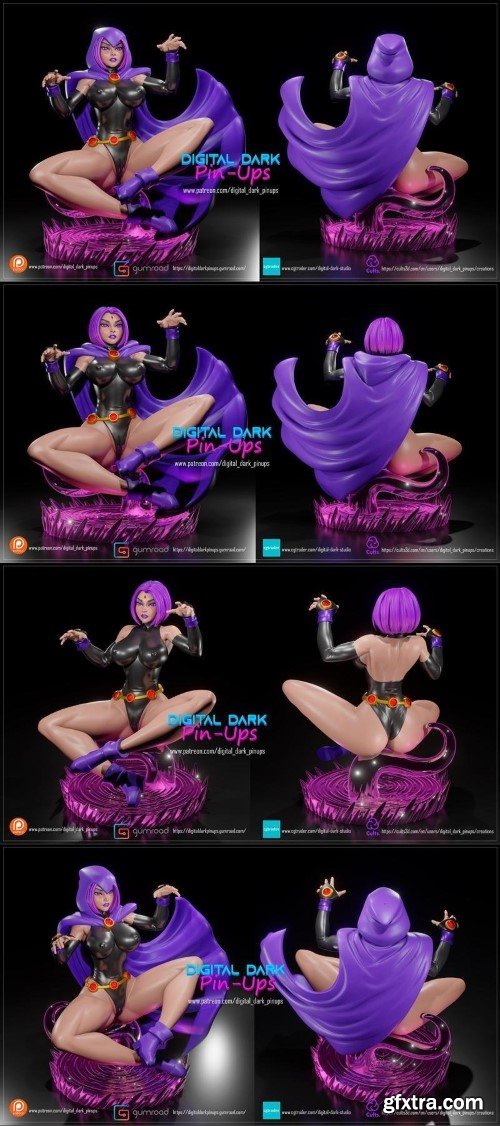 Digital Dark Pin-Ups – Raven – 3D Print Model