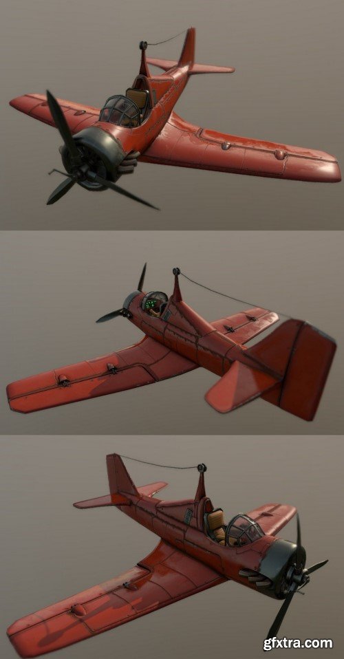 Slylized Old Plane 3D Model