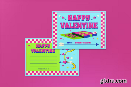 Pink Risograph Valentine Greeting Card