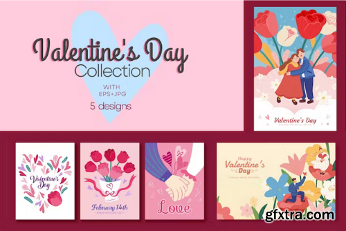Valentine\'s Day Cards Set