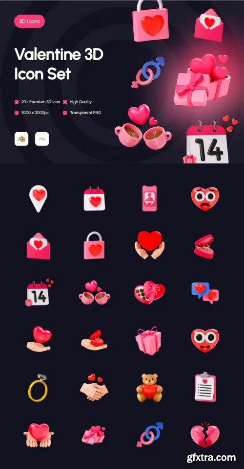 Valentines 3D Icons