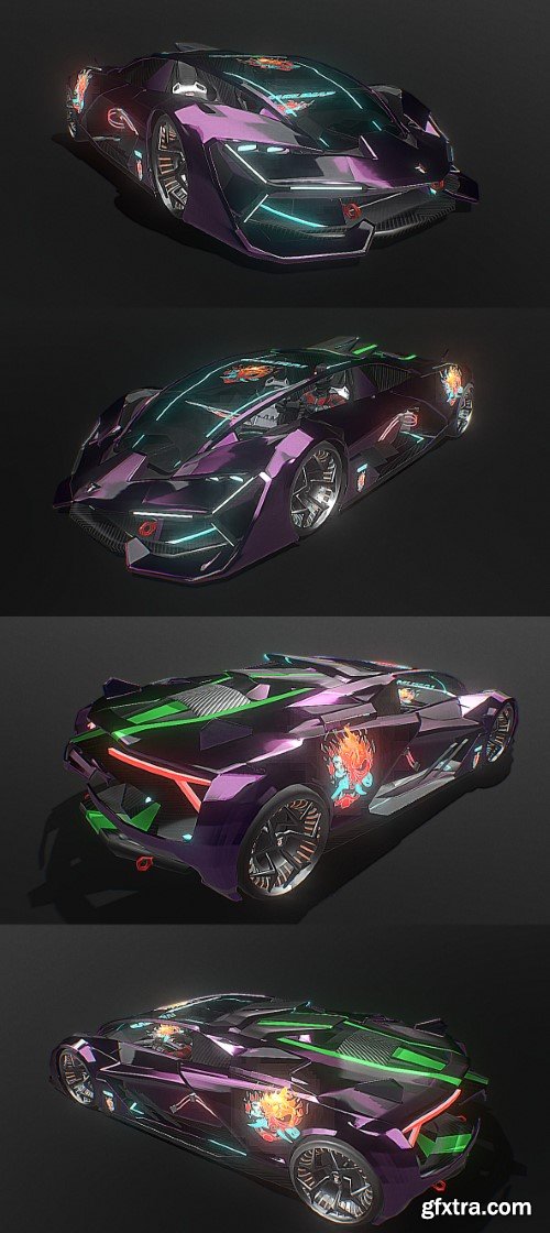 Cyberpunk Lamborghini Terzo 3D model