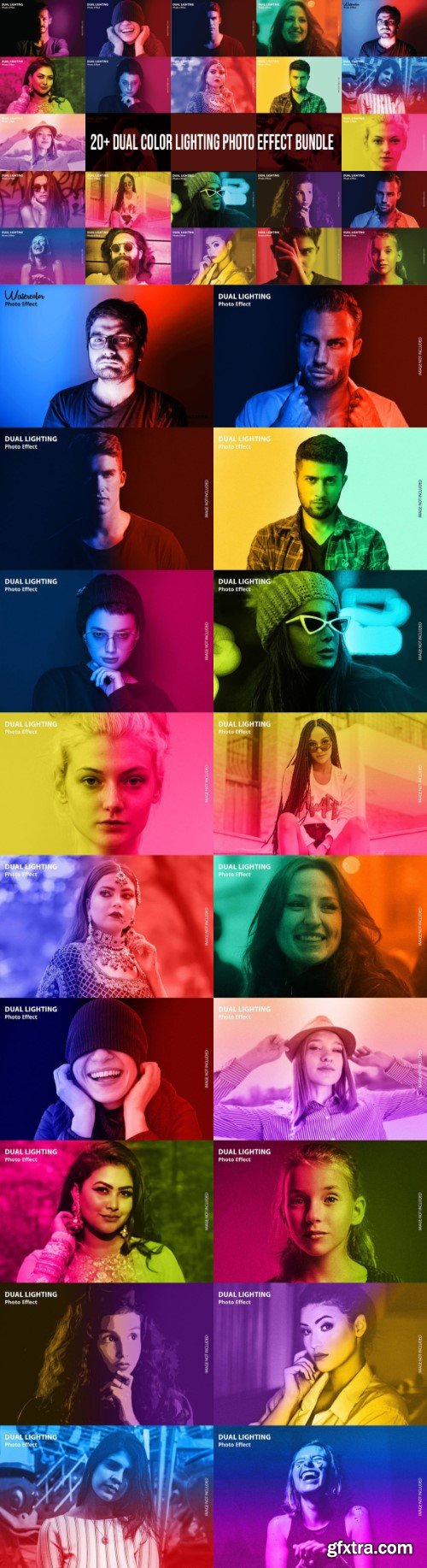 24 Dual Color Lighting Photo Effect Bundle