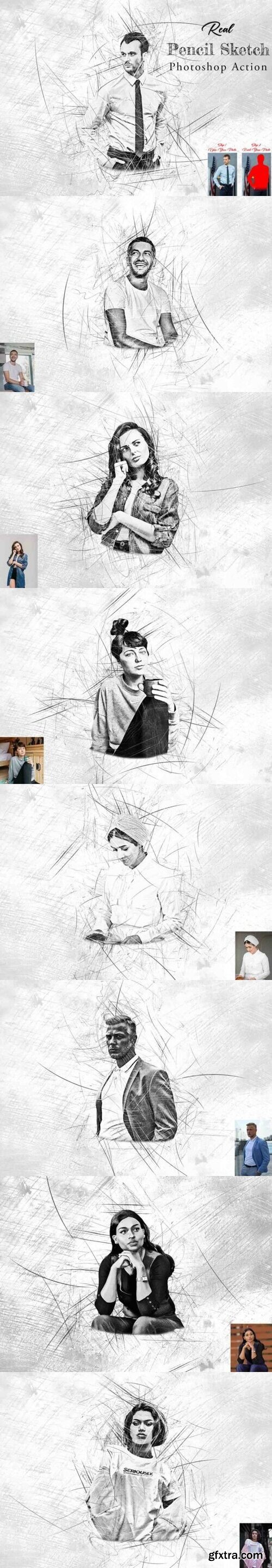 Creativemarket - Real Pencil Sketch Photoshop Action 12731026