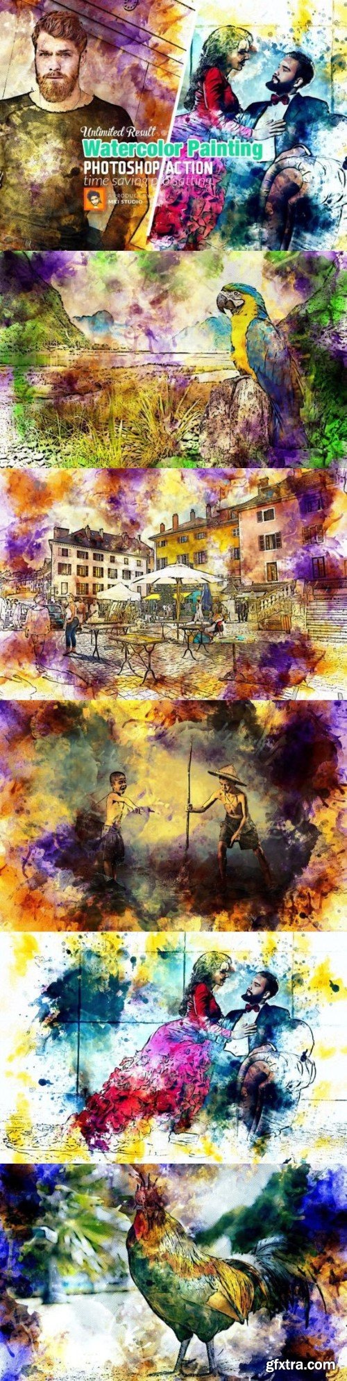 Creativemarket - Watercolor Painting Photoshop Action