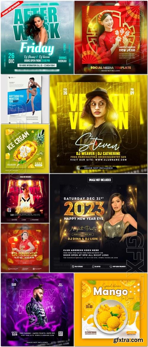 Flyer social media post, psd banner set vol 63