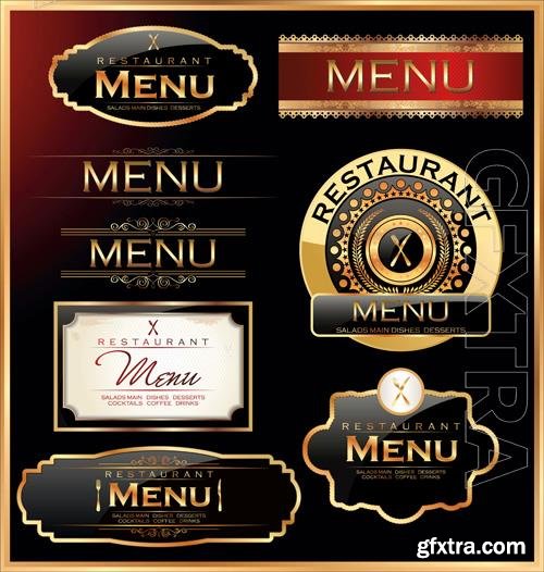 Vector restaurant and cafe labels