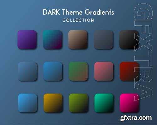 Vector dark theme gradient colors collection