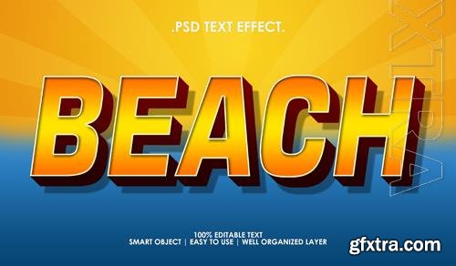 PSD beach sunset text style effect