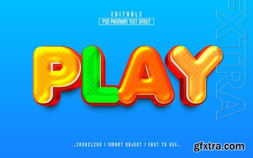 PSD play 3d editable psd text effect style