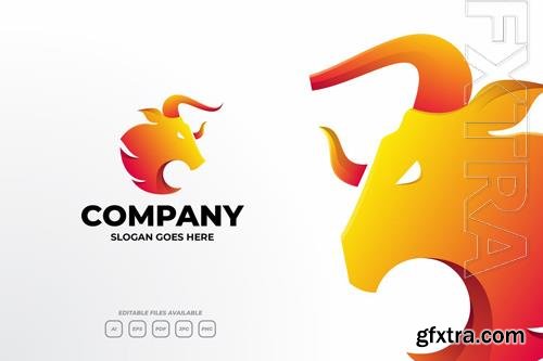 Modern Orange Bull Gradient Logo Design