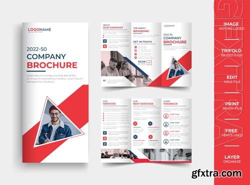 Vector abstract corporate company trifold brochure design template