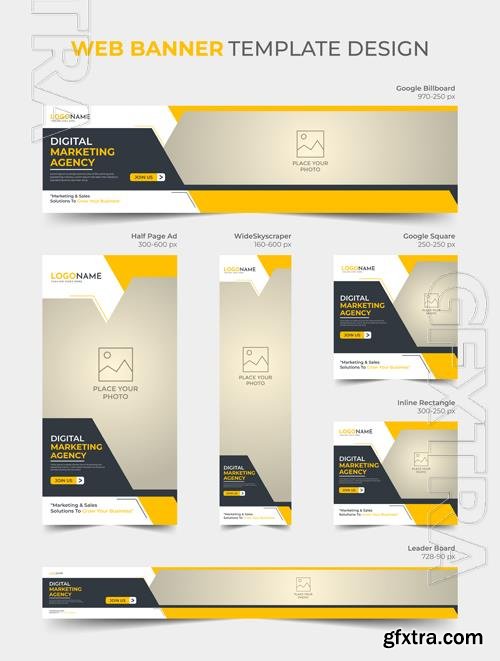 Vector creative digital marketing agency web ad banner or social media cover design template