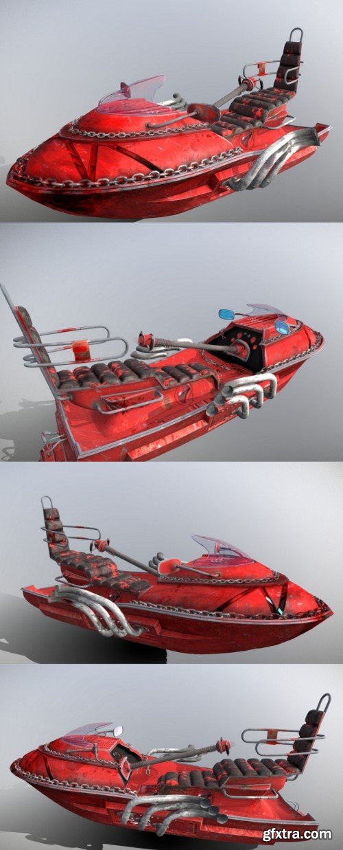 Crimson Boat 3D Model