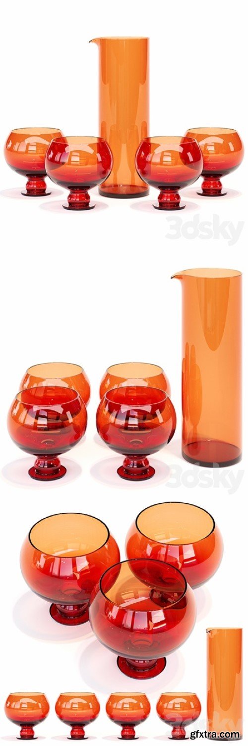 HKliving / Funky Orange Glassware Set