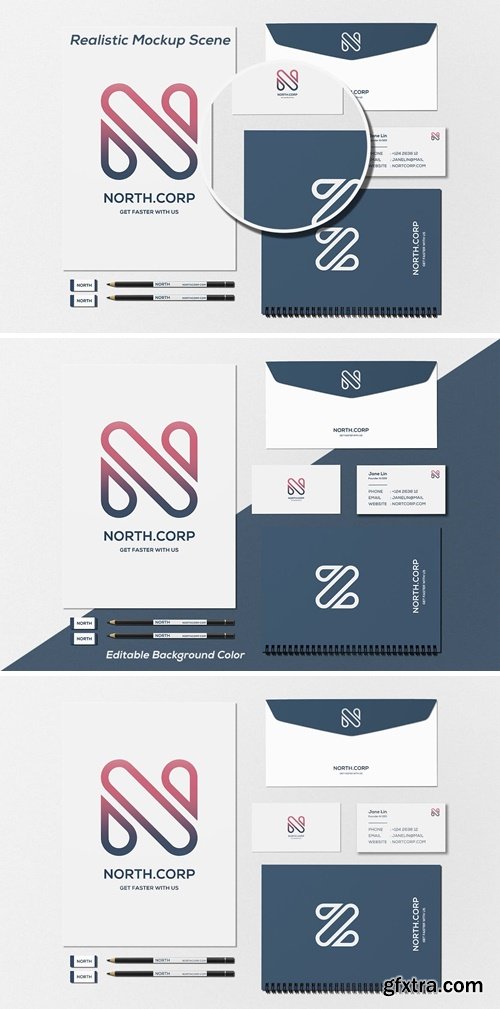 Stationery Branding Logo Mockup F9RQEWM