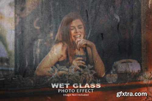 Wet window glass photo effect