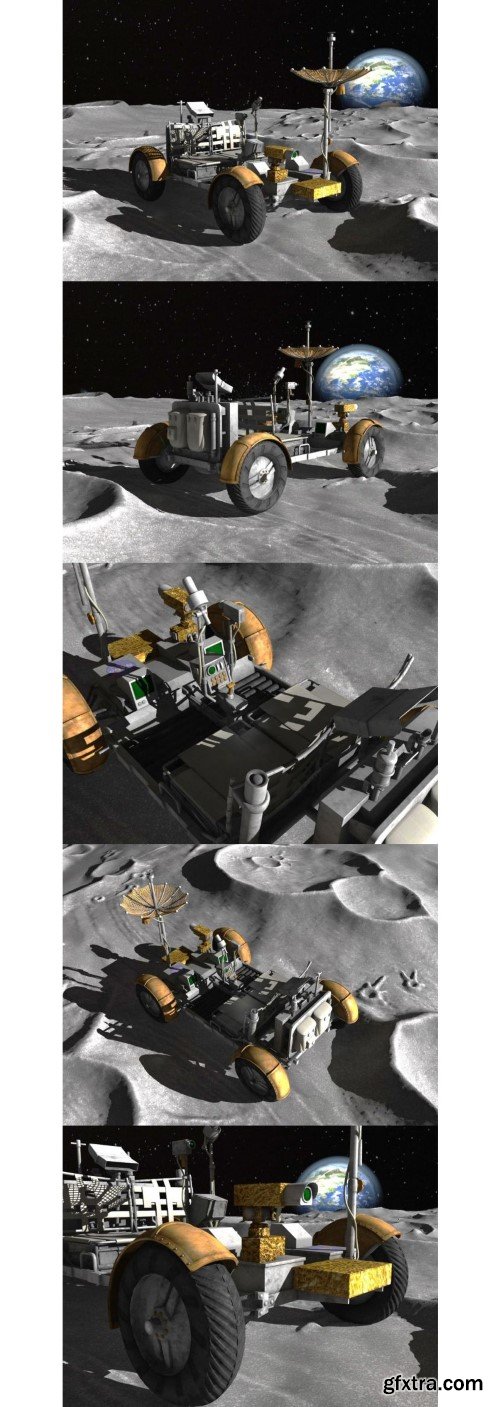 Apollo Lunar Rover Moon Car 3d model » GFxtra