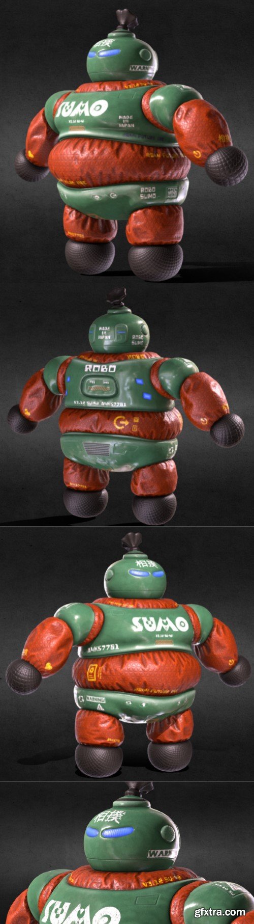 Cyber Sumo robot (original concept, game-ready) 3d model