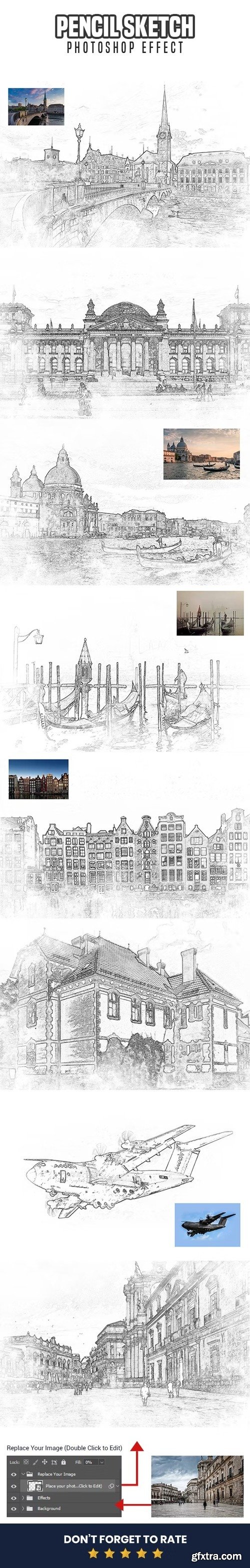 GraphicRiver - Pencil Sketch Drawing Photoshop Effect 40230918