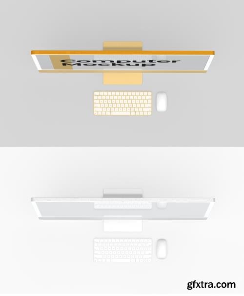 Top View Desktop Computer Mockup 547896652