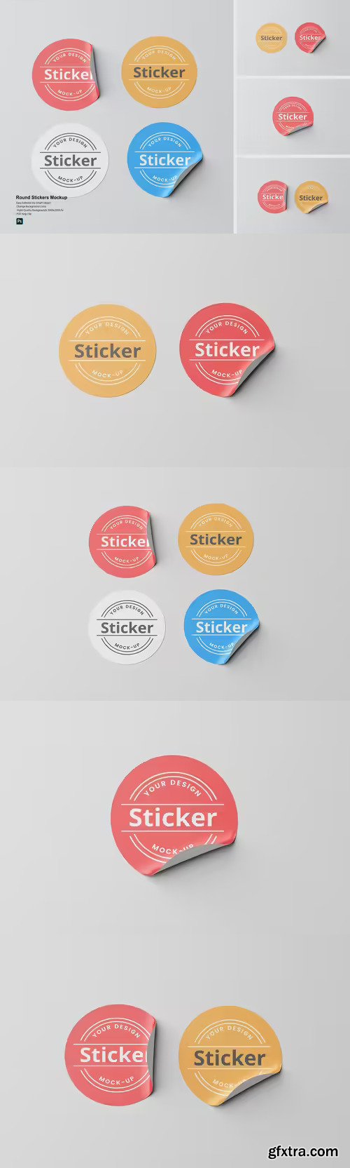 Round Stickers Mockup