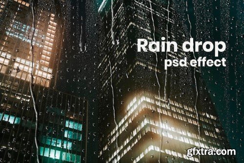 Rain drop psd effect, easy overlay add-on