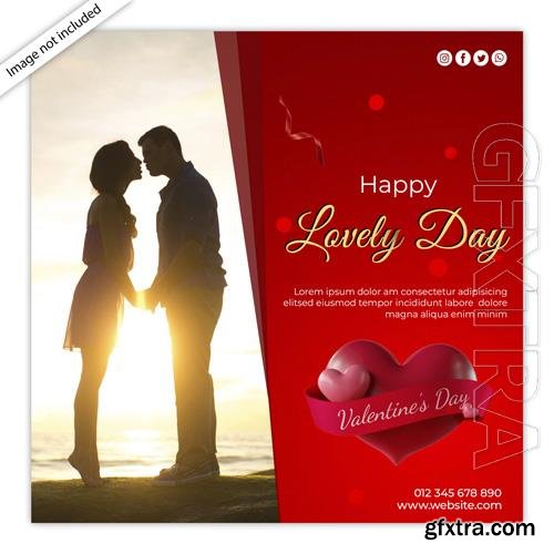 PSD instagram posts collection for valentines day celebration